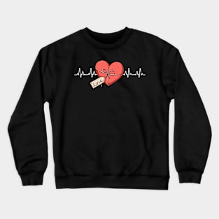 Love Heartbeat Valentines Day Cute V-Day Pajama Crewneck Sweatshirt